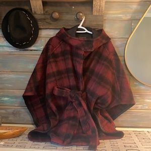 Coach plaid wool acrylic wool alpaca Cape